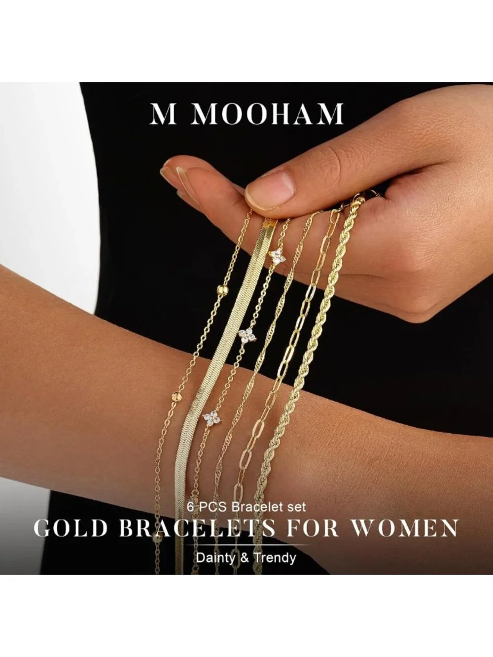 Stunning Gold Bracelet Set for Women - No Tarnish, Elegant & Durable Jewelry